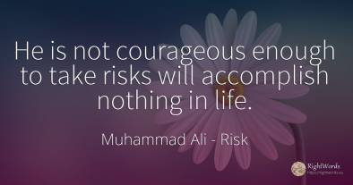 He is not courageous enough to take risks will accomplish...