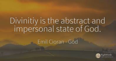 Divinitiy is the abstract and impersonal state of God.
