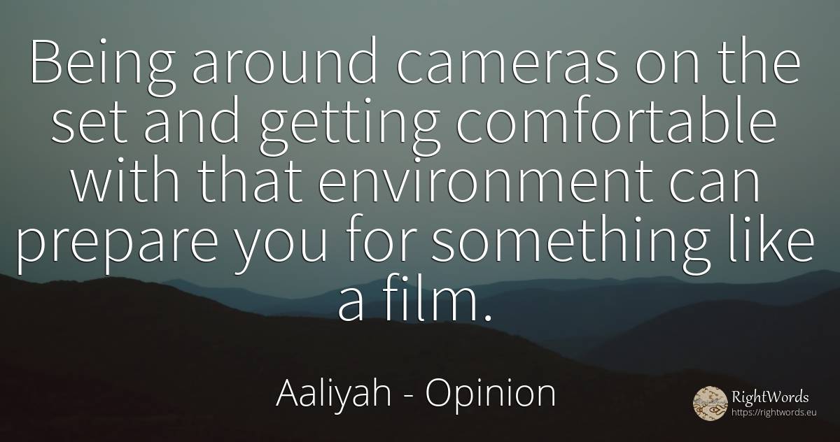 Being around cameras on the set and getting comfortable... - Aaliyah, quote about opinion, film, being