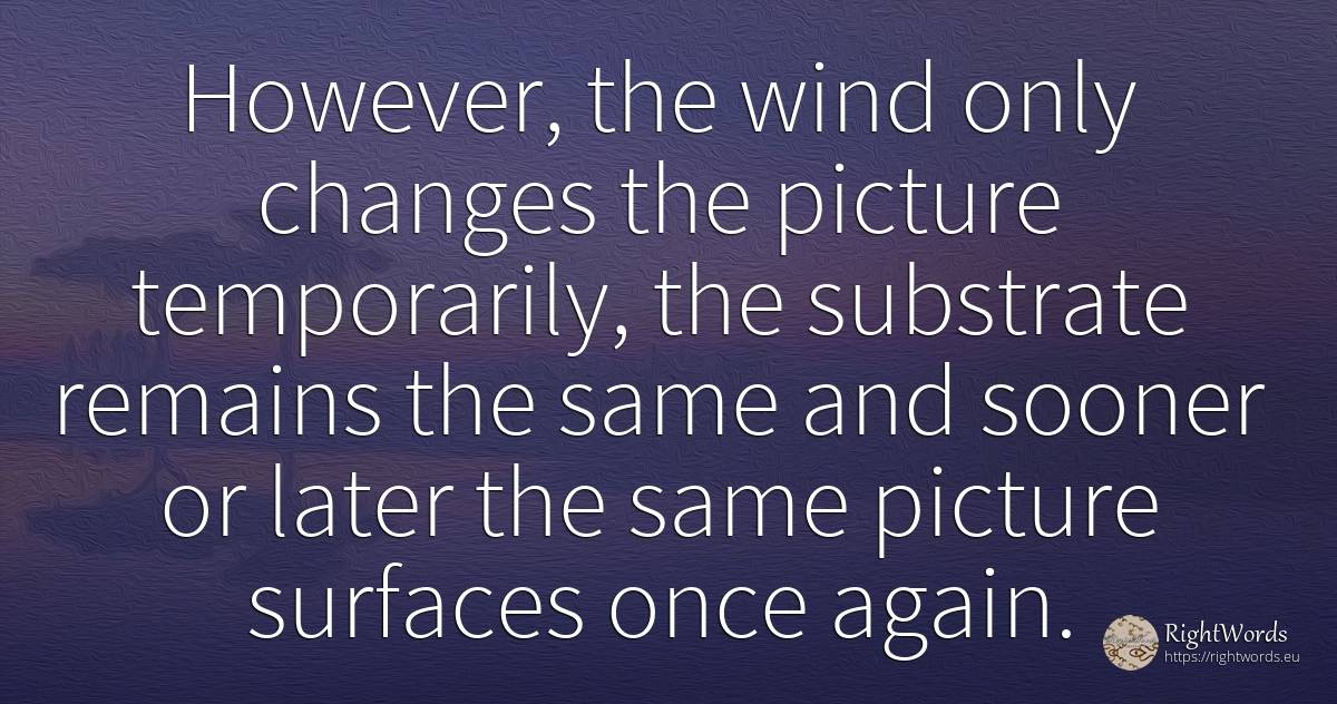 However, the wind only changes the picture temporarily, ... - Jean-Marie Le Pen