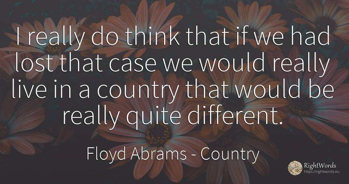 I really do think that if we had lost that case we would... - Floyd Abrams, quote about country