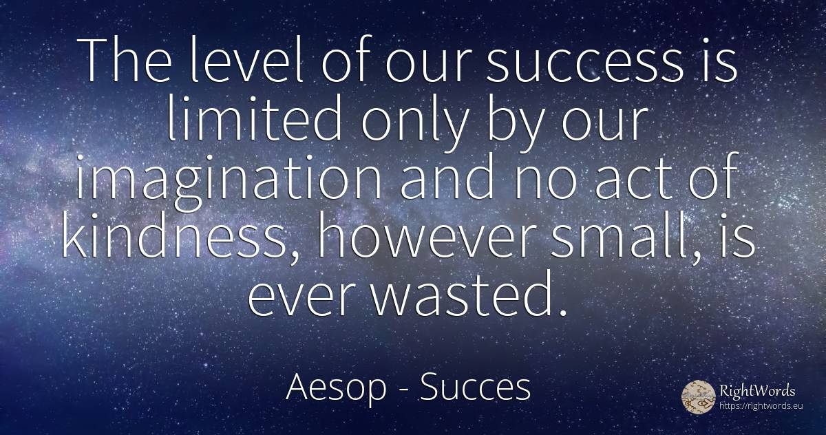 The level of our success is limited only by our... - Aesop (Aesopus), quote about succes, imagination