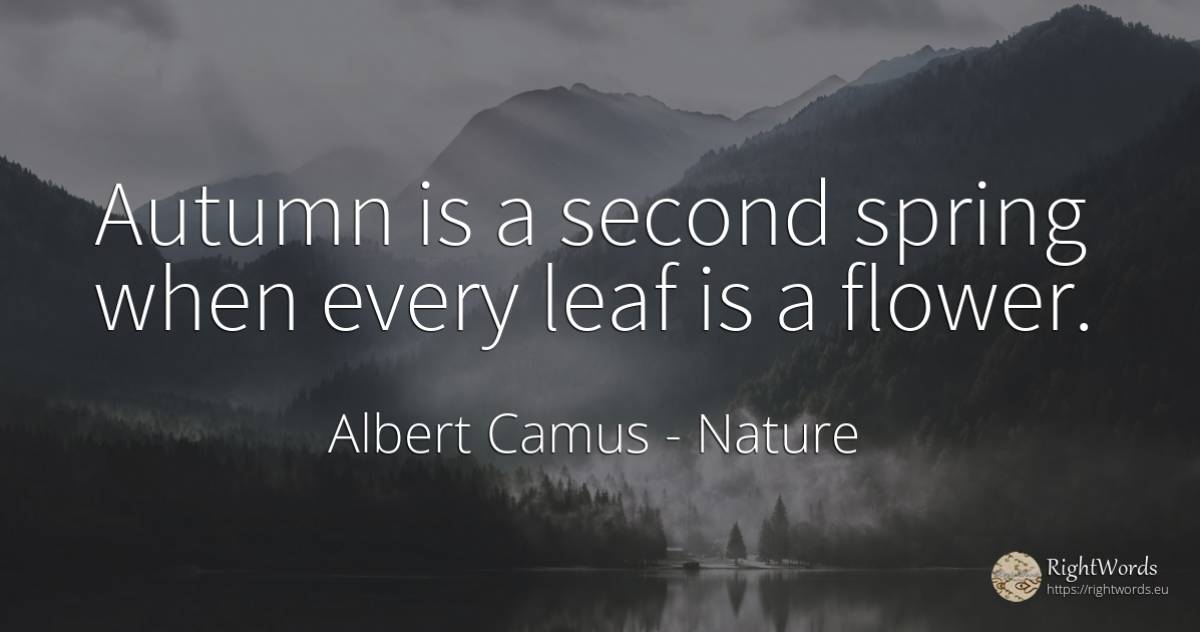 Autumn is a second spring when every leaf is a flower. - Albert Camus, quote about nature, salary, autumn, garden, spring