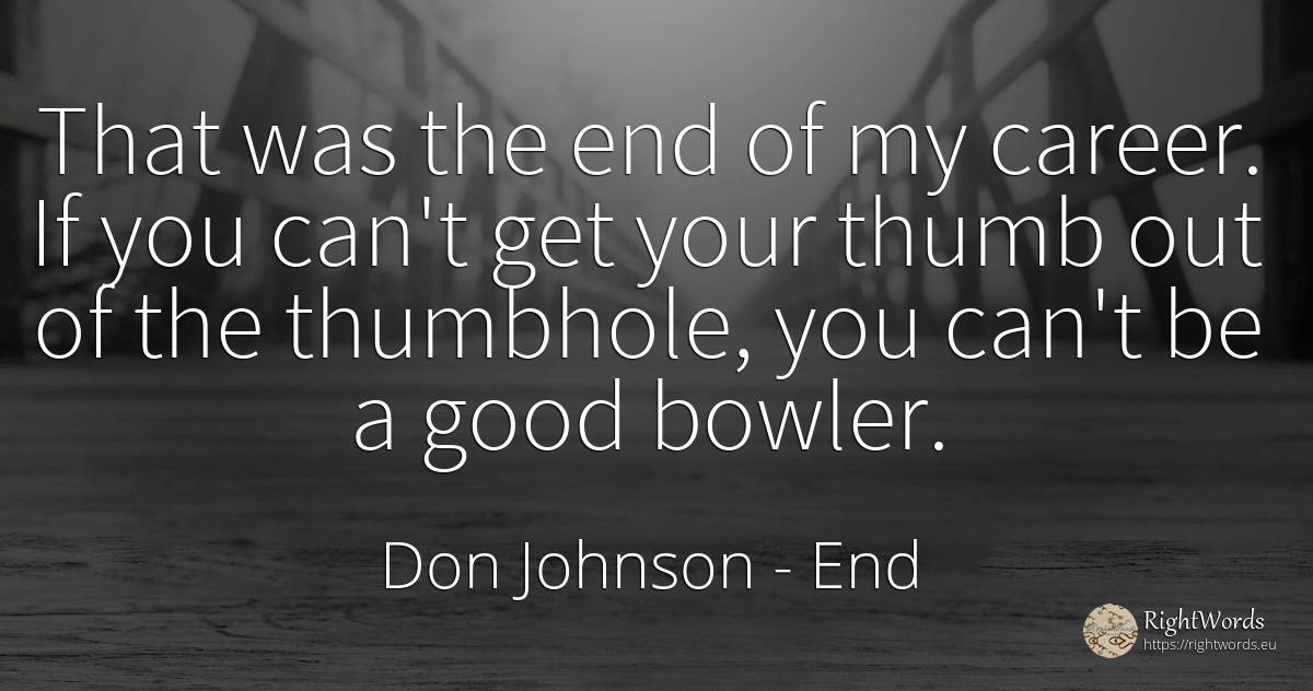 That was the end of my career. If you can't get your... - Don Johnson, quote about career, end, good, good luck