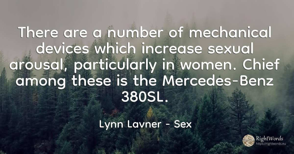 There are a number of mechanical devices which increase... - Lynn Lavner, quote about sex, numbers
