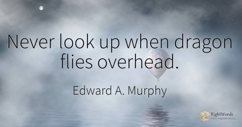 Never look up when dragon flies overhead. - Edward A. Murphy