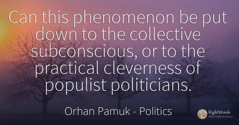Can this phenomenon be put down to the collective... - Orhan Pamuk, quote about politics