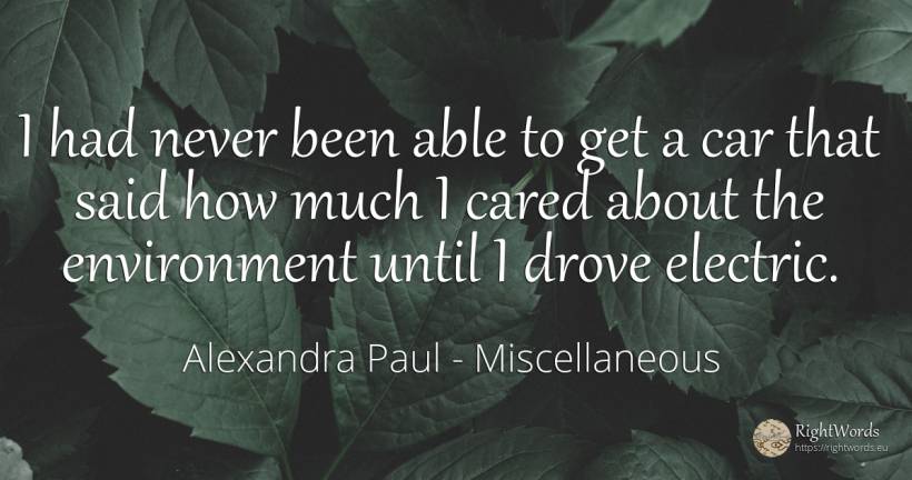I had never been able to get a car that said how much I... - Alexandra Paul