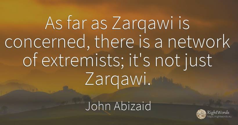 As far as Zarqawi is concerned, there is a network of... - John Abizaid