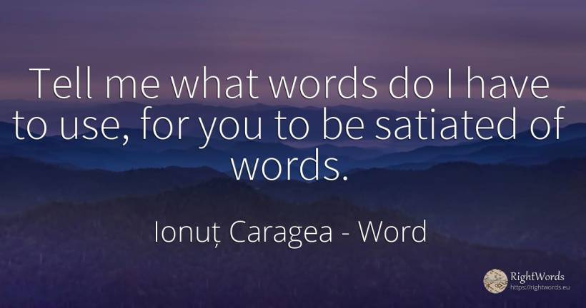 Tell me what words do I have to use, for you to be... - Ionuț Caragea (Snowdon King), quote about word, use
