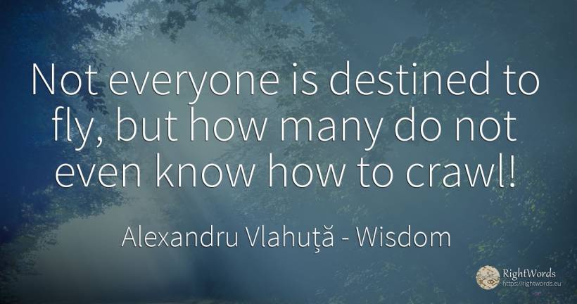 Not everyone is destined to fly, but how many do not even... - Alexandru Vlahuță, quote about wisdom