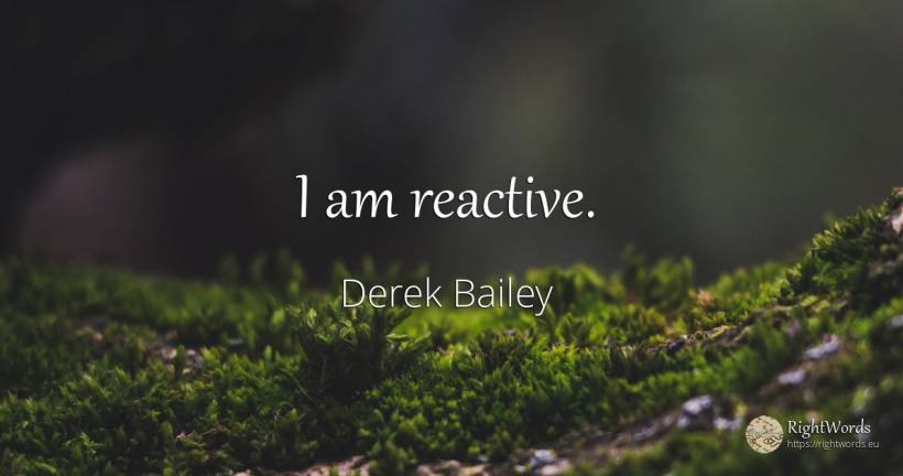 I am reactive. - Derek Bailey