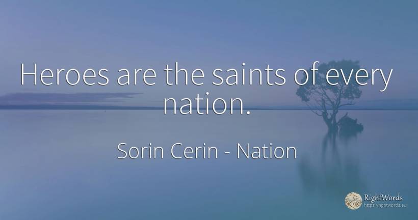 Heroes are the saints of every nation. - Sorin Cerin, quote about nation, saints, wisdom