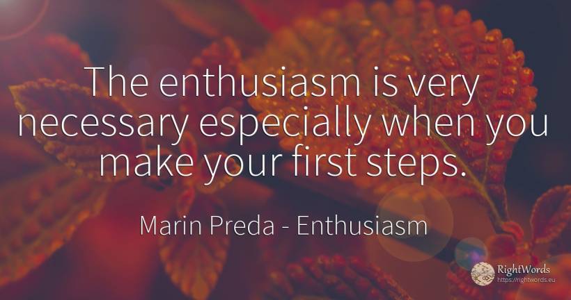 The enthusiasm is very necessary especially when you make... - Marin Preda, quote about enthusiasm, creation, moral