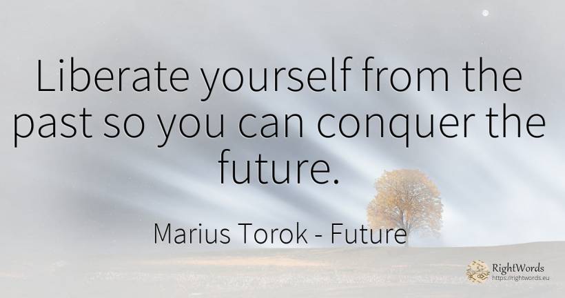 Liberate yourself from the past so you can conquer the... - Marius Torok (Darius Domcea), quote about future, past