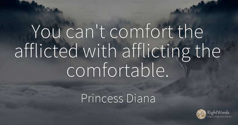 You can't comfort the afflicted with afflicting the... - Princess Diana