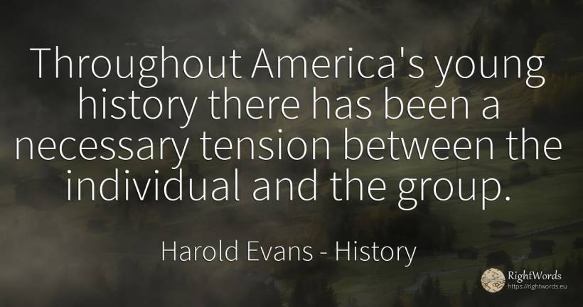 Throughout America's young history there has been a... - Harold Evans, quote about history