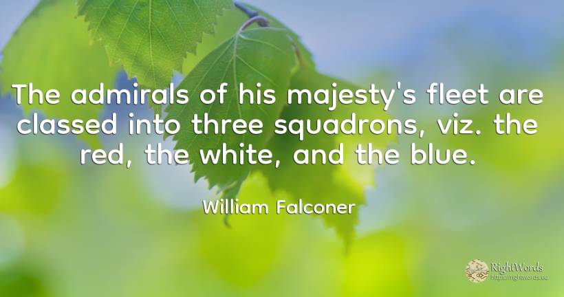 The admirals of his majesty's fleet are classed into... - William Falconer