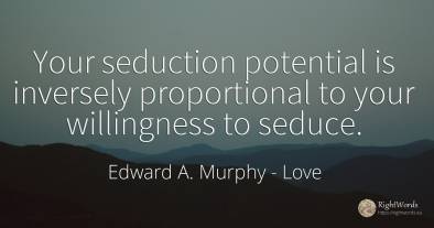 Your seduction potential is inversely proportional to...
