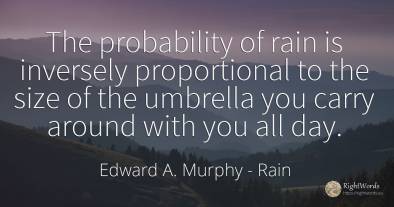 The probability of rain is inversely proportional to the...