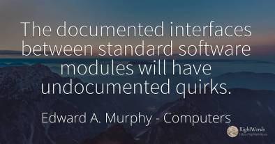 The documented interfaces between standard software...
