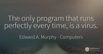 The only program that runs perfectly every time, is a virus.