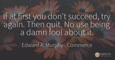 If at first you don't succeed, try again. Then quit. No...