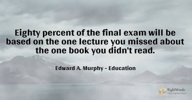 Eighty percent of the final exam will be based on the one...