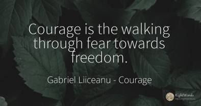 Courage is the walking through fear towards freedom.