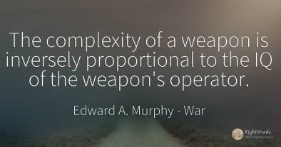 The complexity of a weapon is inversely proportional to...