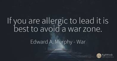 If you are allergic to lead it is best to avoid a war zone.