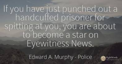 If you have just punched out a handcuffed prisoner for...