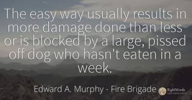 The easy way usually results in more damage done than...