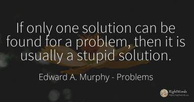If only one solution can be found for a problem, then it...