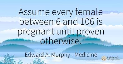 Assume every female between 6 and 106 is pregnant until...