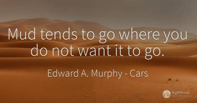 Mud tends to go where you do not want it to go.