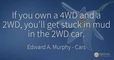 If you own a 4WD and a 2WD, you'll get stuck in mud in...