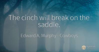 The cinch will break on the saddle.