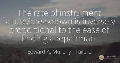 The rate of instrument failure/breakdown is inversely...