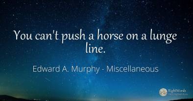 You can't push a horse on a lunge line.