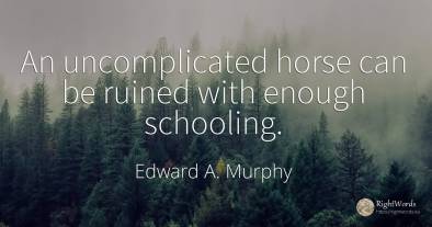 An uncomplicated horse can be ruined with enough schooling.