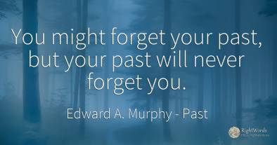 You might forget your past, but your past will never...