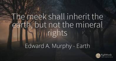 The meek shall inherit the earth, but not the mineral rights