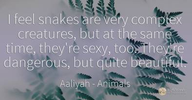 I feel snakes are very complex creatures, but at the same...