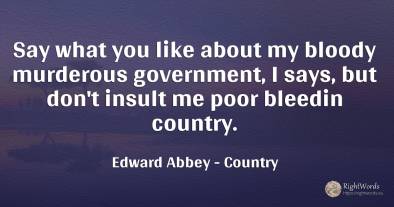 Say what you like about my bloody murderous government, '...