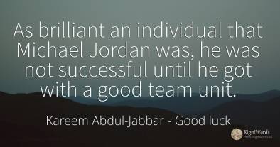 As brilliant an individual that Michael Jordan was, he...