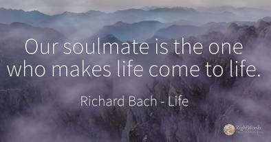Our soulmate is the one who makes life come to life.