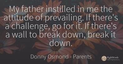 My father instilled in me the attitude of prevailing. If...