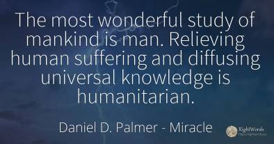 The most wonderful study of mankind is man. Relieving...
