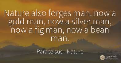 Nature also forges man, now a gold man, now a silver man, ...